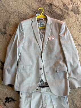 next Light Gray Men's Two-Piece Suit with Vest